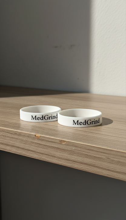 Weißer Silikon-Schutzring von MedGrind für Grinder, schützt beim Ausklopfen vor Kratzern und Stößen